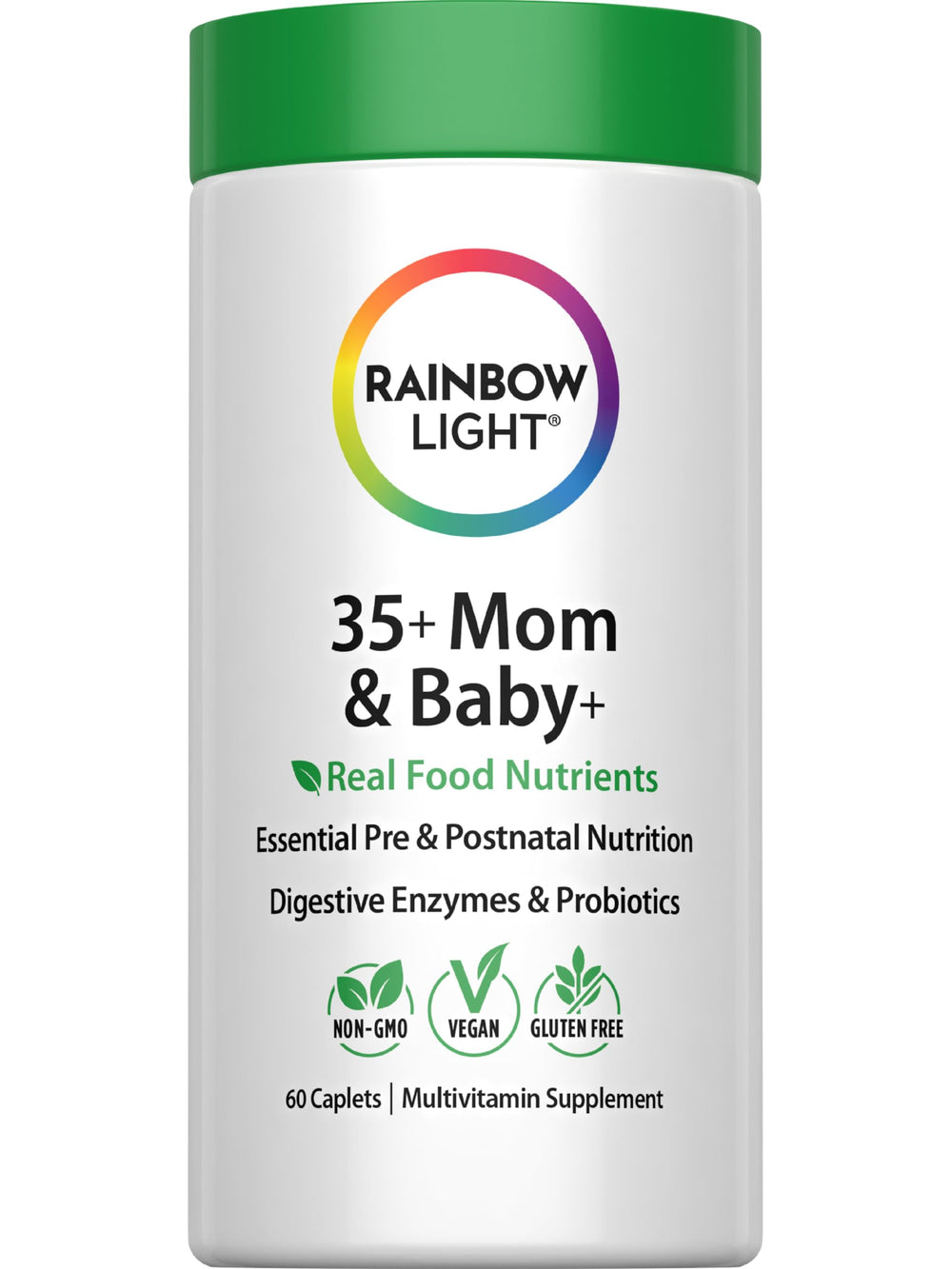 Bottle packshot of Rainbow Light 35+ Mom and Baby Multivitamin