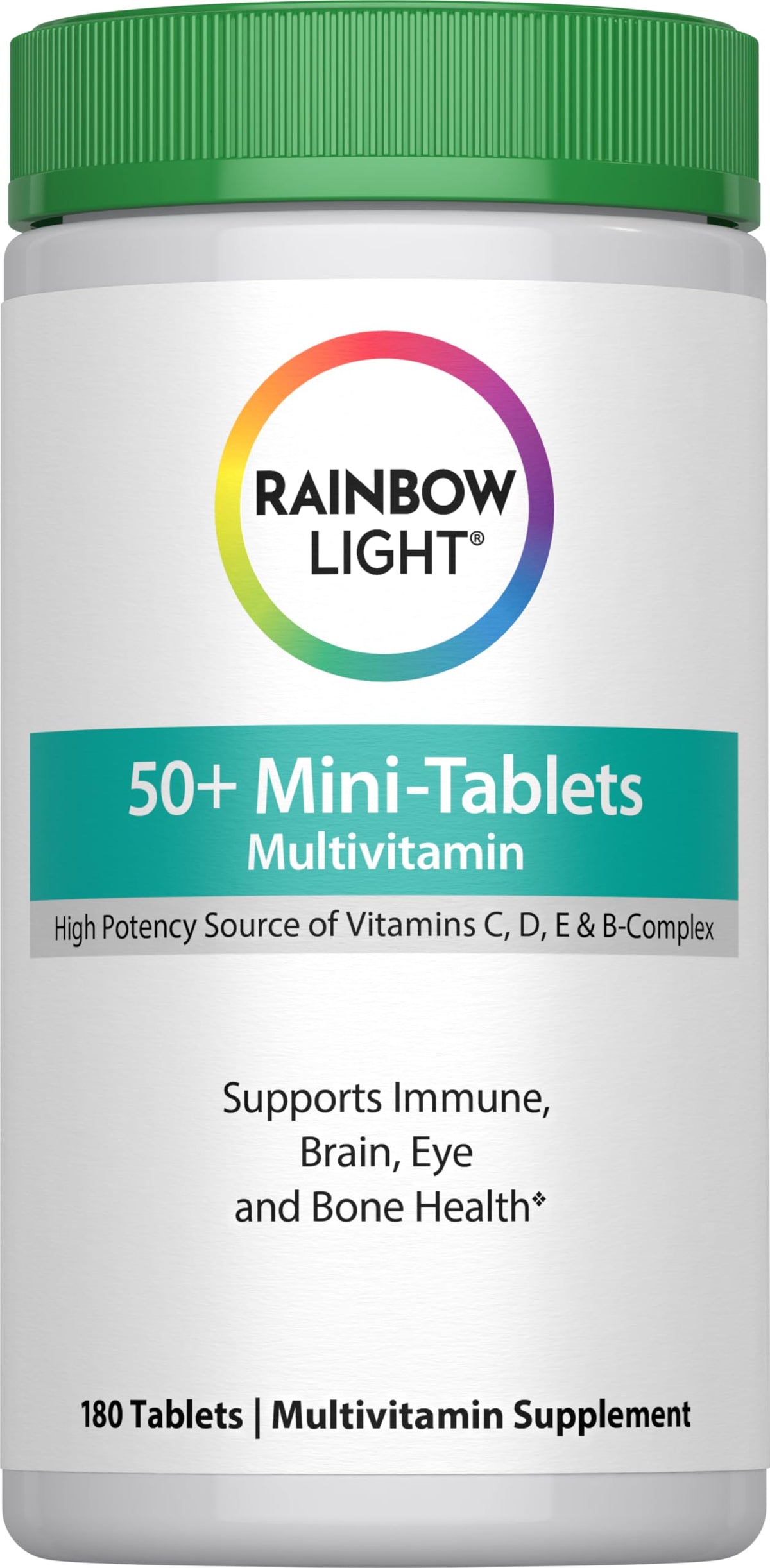 Rainbow Light 50+ Mini-Tablet Multivitamin bottle with label