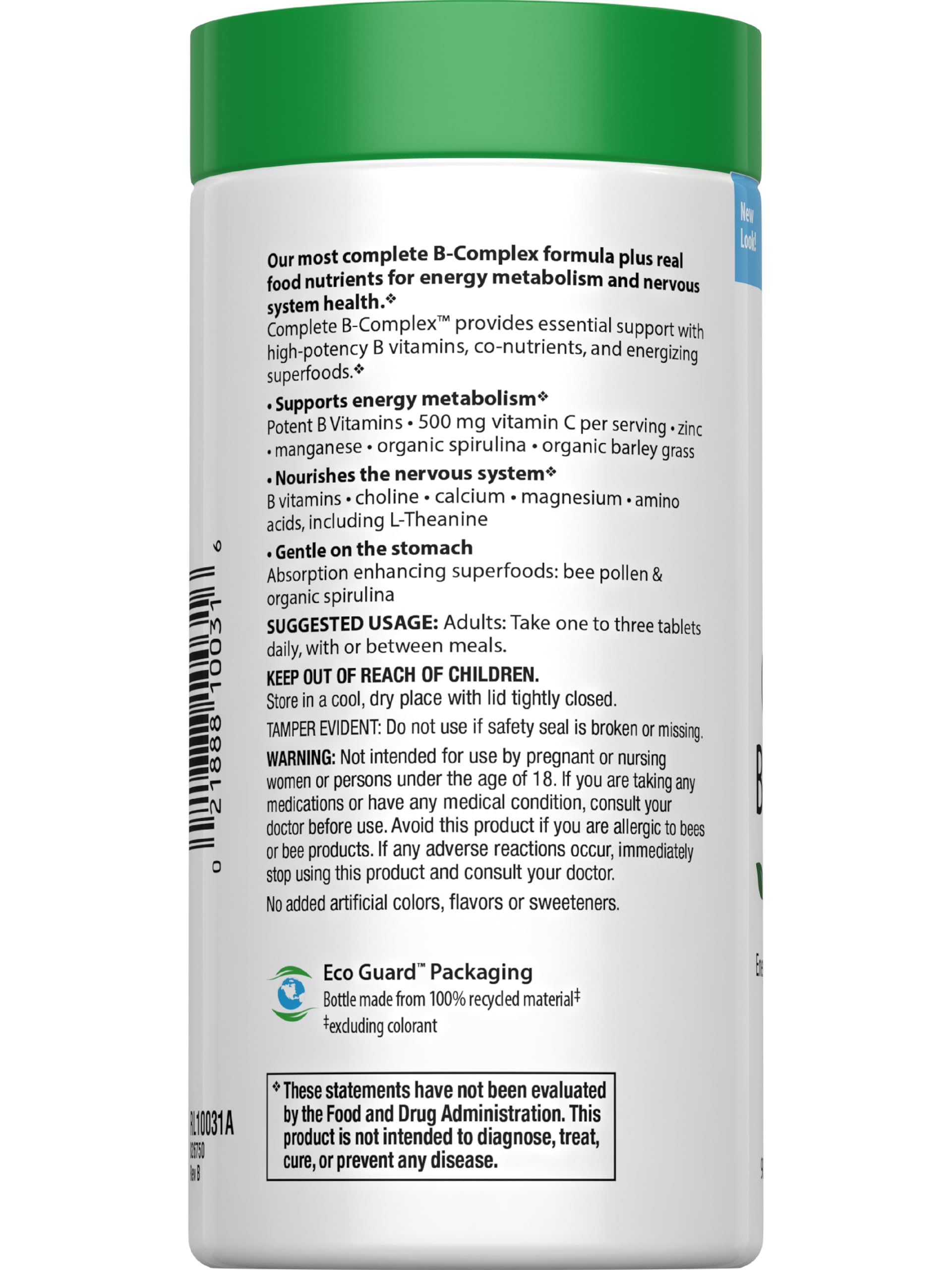 Herbs and foods for energy and vitality included in Rainbow Light B-Complex