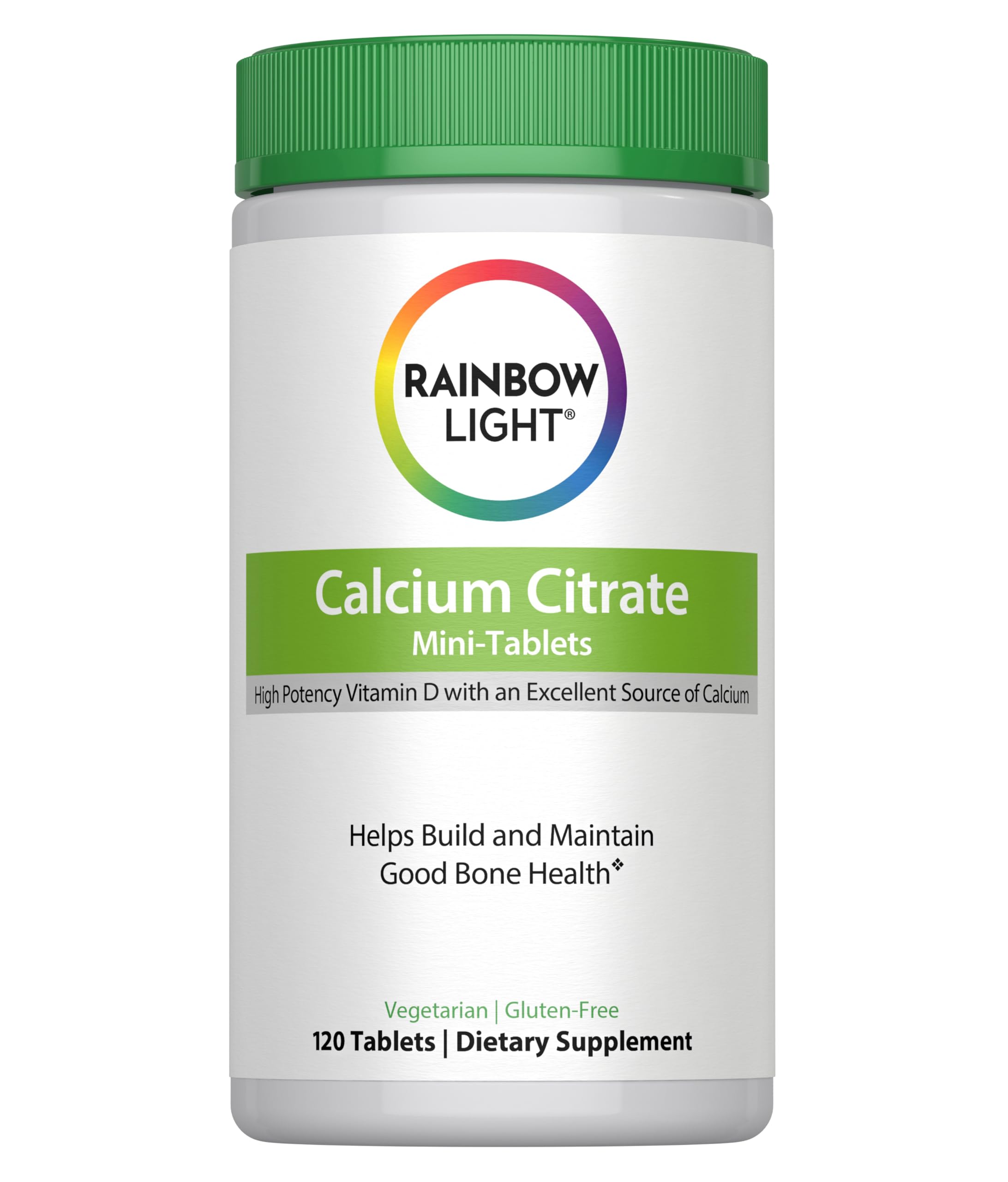 Rainbow Light Calcium Citrate with Vitamin D bottle, 120 count