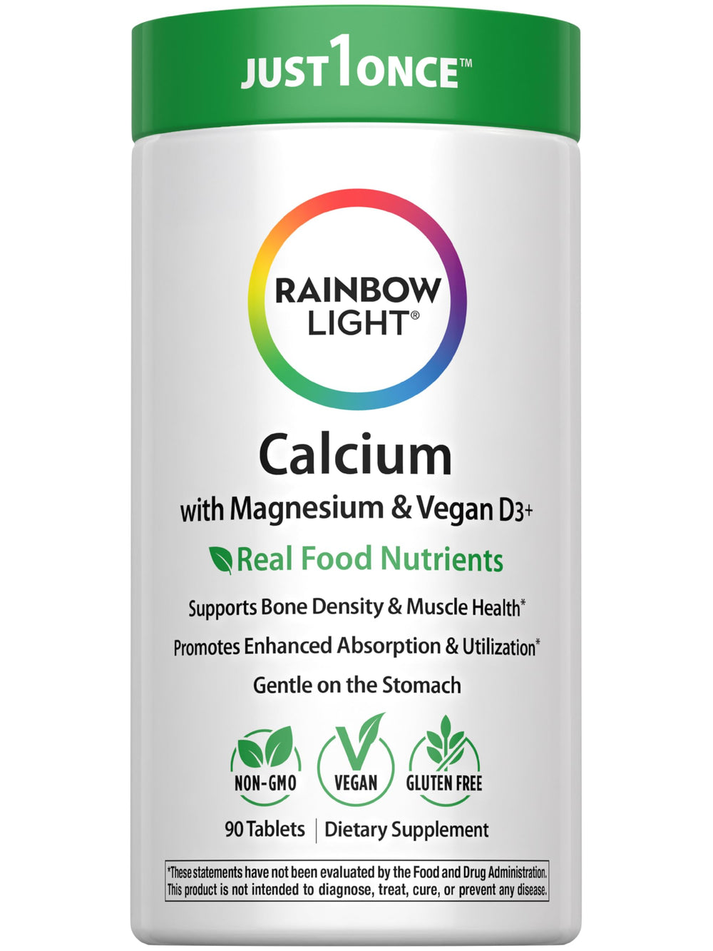Rainbow Light Calcium with Magnesium and Vitamin D3 bottle label