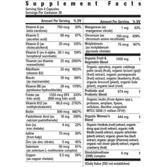 Vegetarian multivitamin with 70% certified organic ingredients