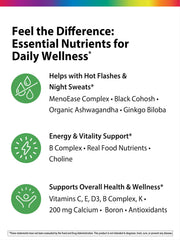 Highlights: energy support, cardiovascular and bone health in Rainbow Light Menopause One