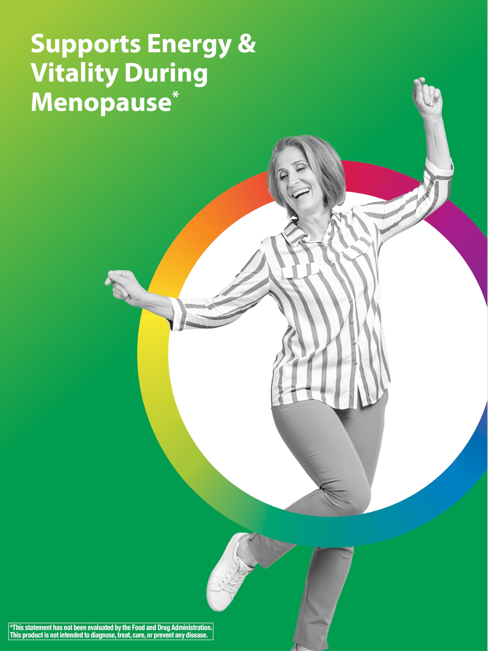 Organic spirulina, black cohosh, ginkgo and non-GMO soy extracts in Rainbow Light Menopause One
