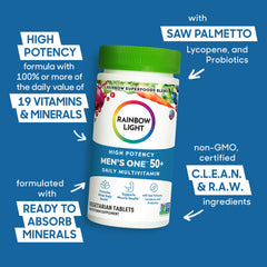 Probiotic blend and minerals in Rainbow Light 50+ multivitamin