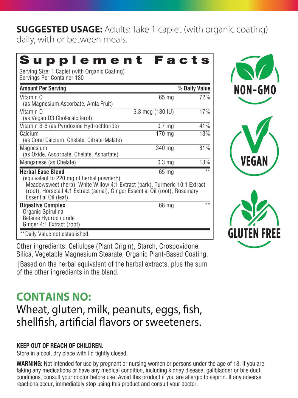 Close-up of supplement bottle label highlighting 2:1 magnesium to calcium ratio