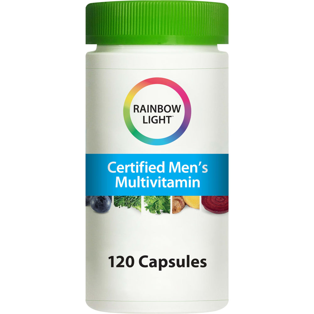 Bottle of Rainbow Light Multivitamin for Men with 120 tablets for immune support