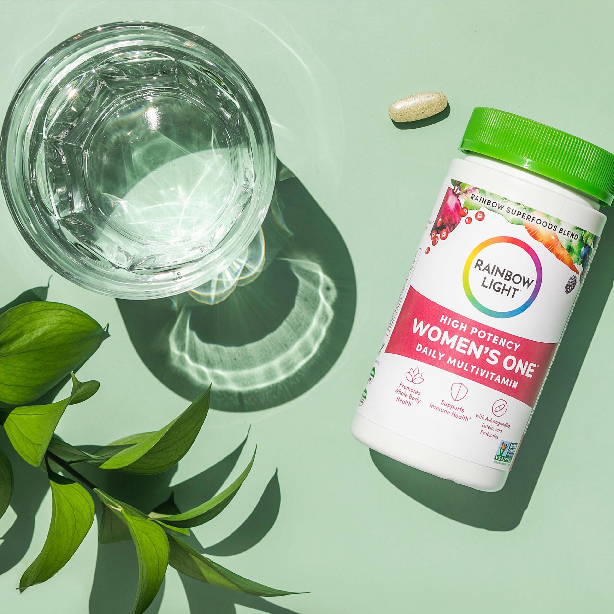 Packaging box for Rainbow Light Multivitamin Women’s One Powder 120 Count