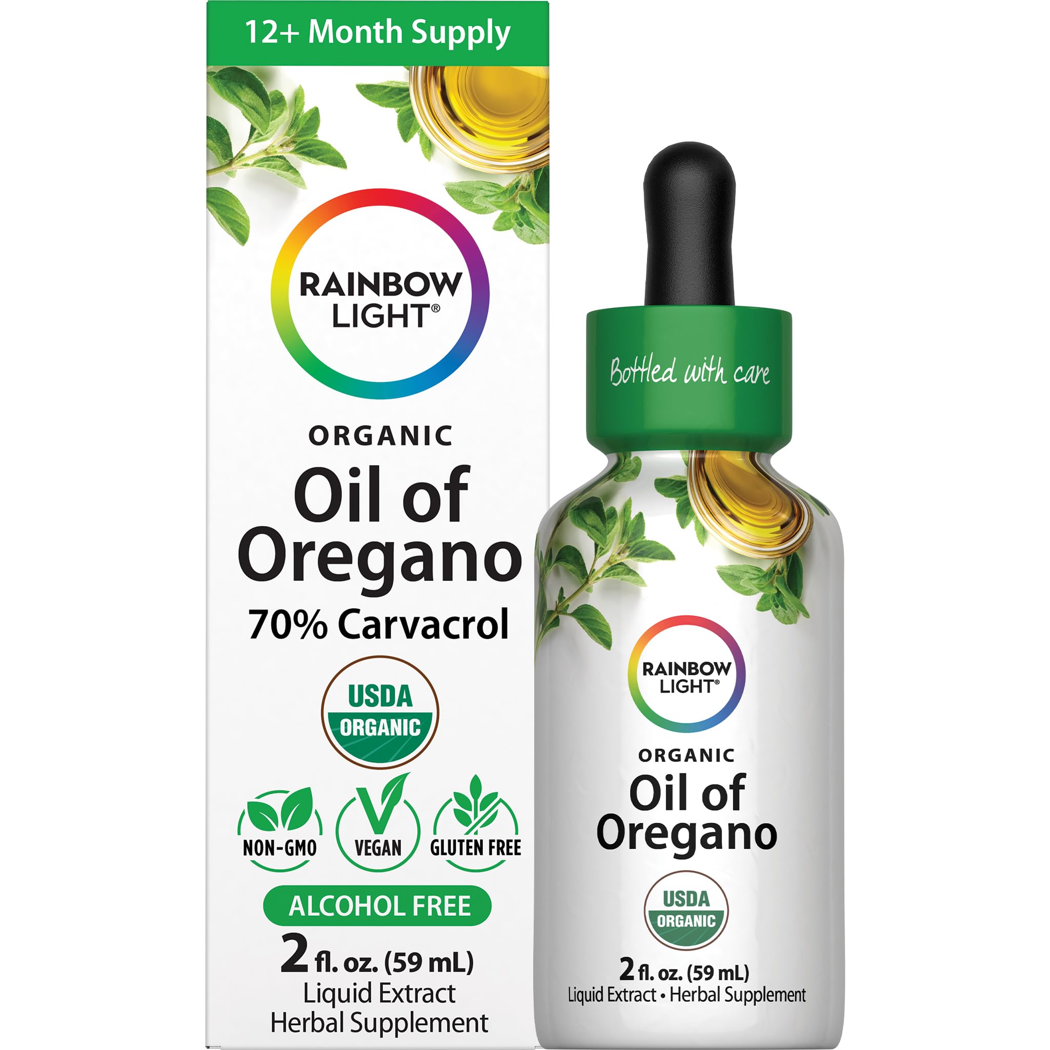 Rainbow Light Organic Oil of Oregano bottle and label