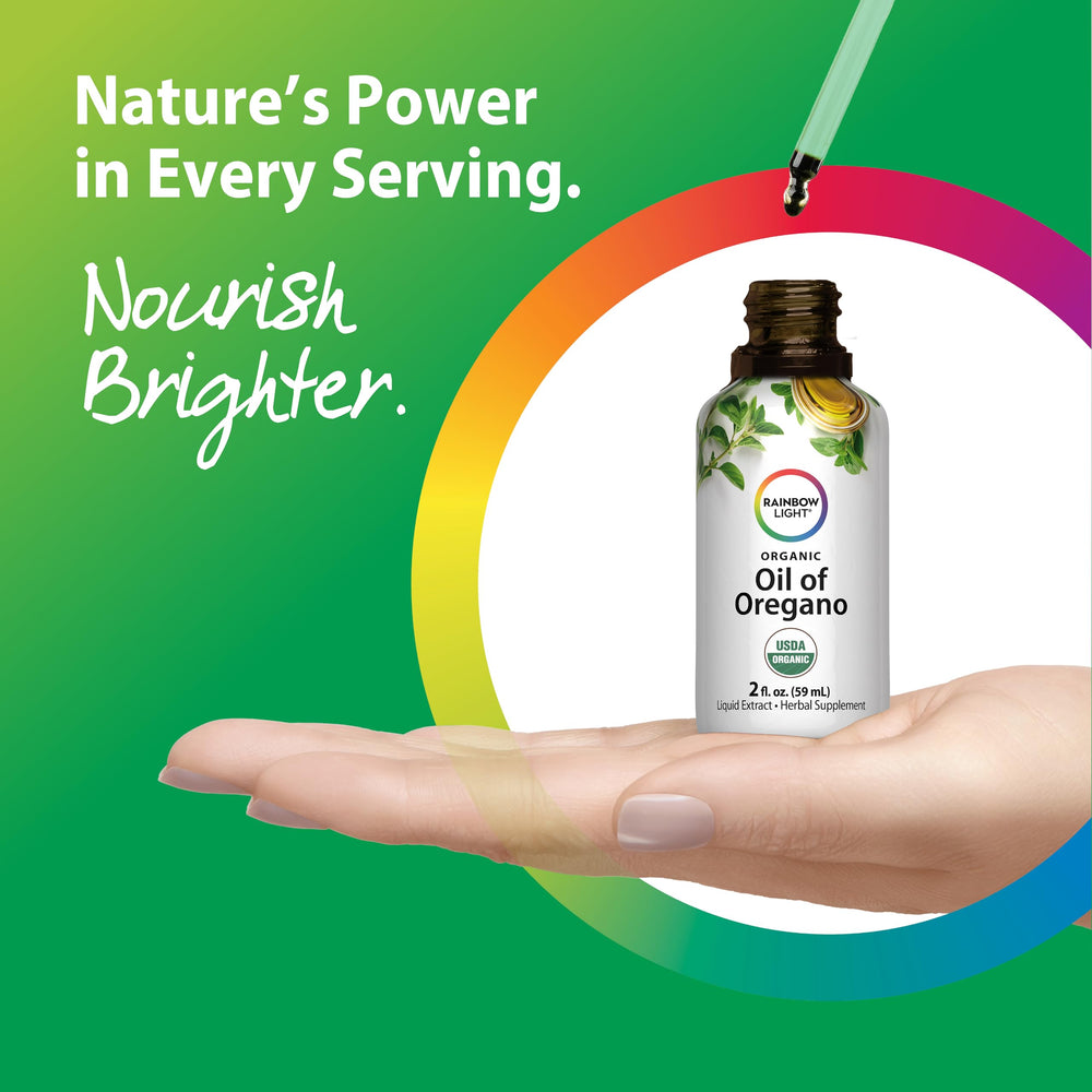 Rainbow Light Organic Oil of Oregano packaging front