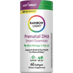 Rainbow Light Prenatal DHA 60 Softgels bottle front view