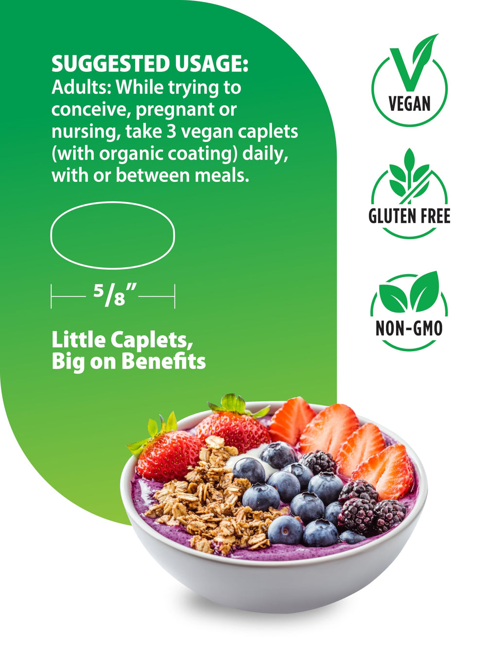 Probiotics and superfoods badge on bottle