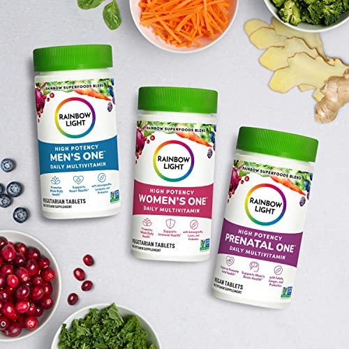 Colorful label design of Rainbow Light branding