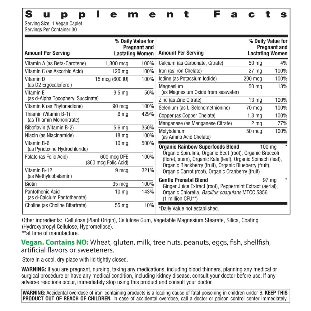 Vegan formulation of Rainbow Light Prenatal One