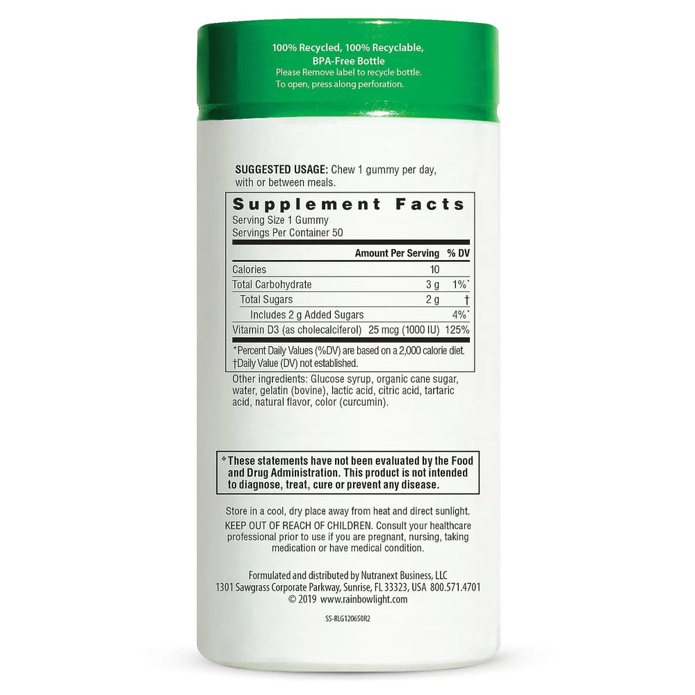 Vitamin D3 ingredients and supplement facts graphic