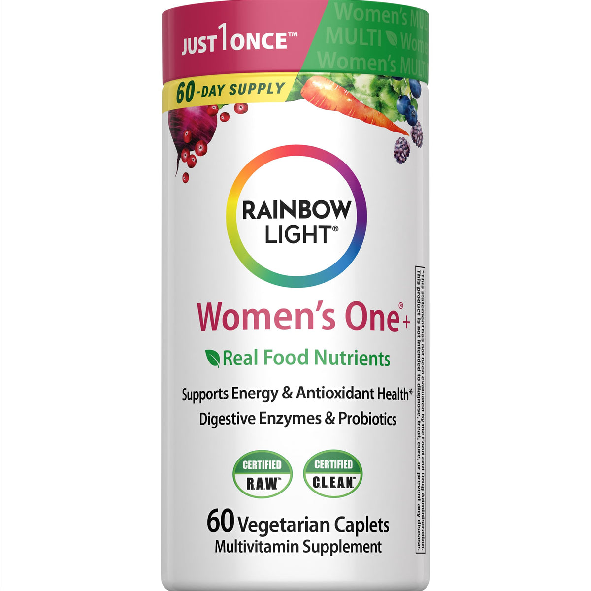 Rainbow Light Women's One High-Potency Daily Multivitamin bottle - front view