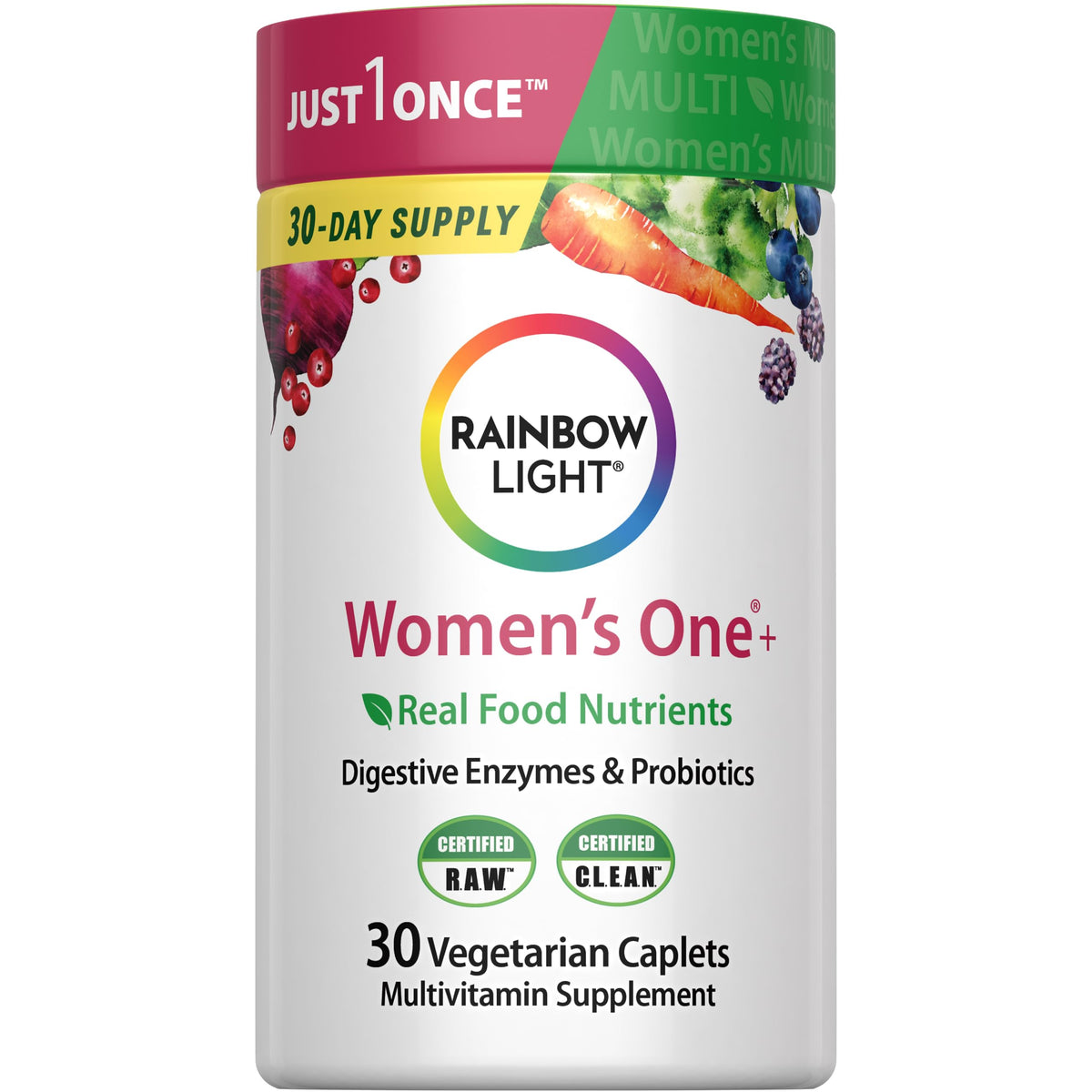 Rainbow Light Women's One High-Potency Daily Multivitamin bottle front view