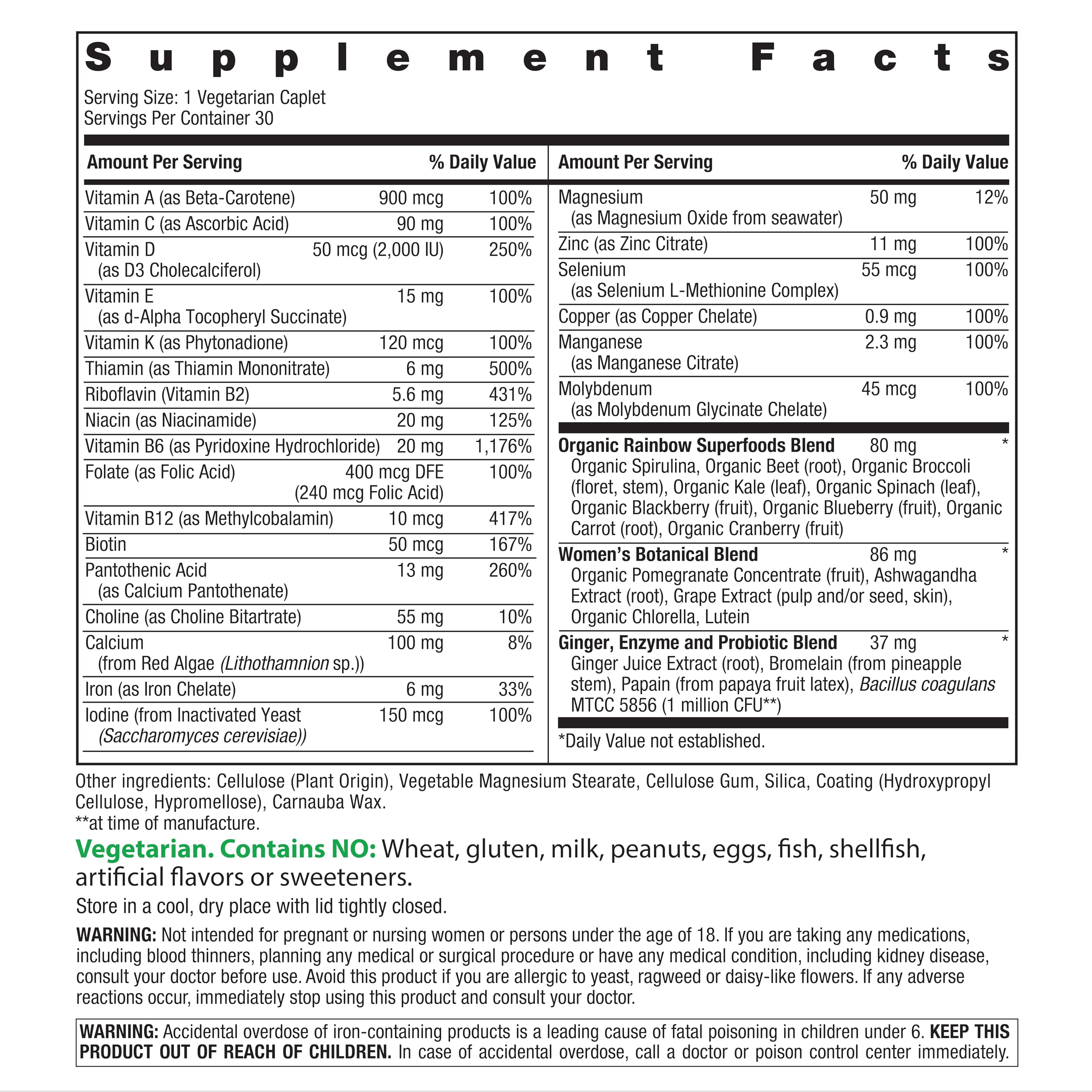 Bottle label highlighting immune support and high-potency formula