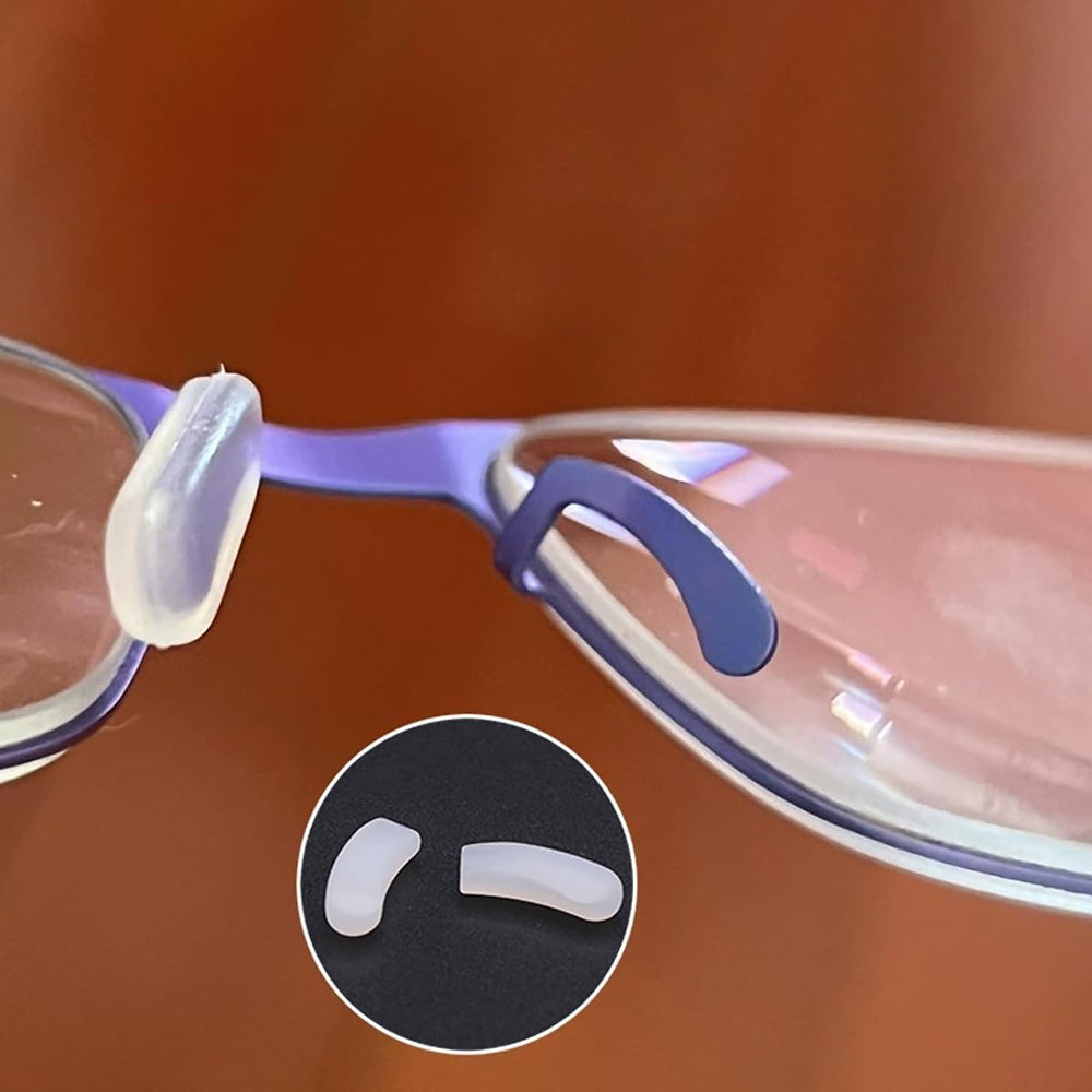 Non-slip nose pads securing glasses in place
