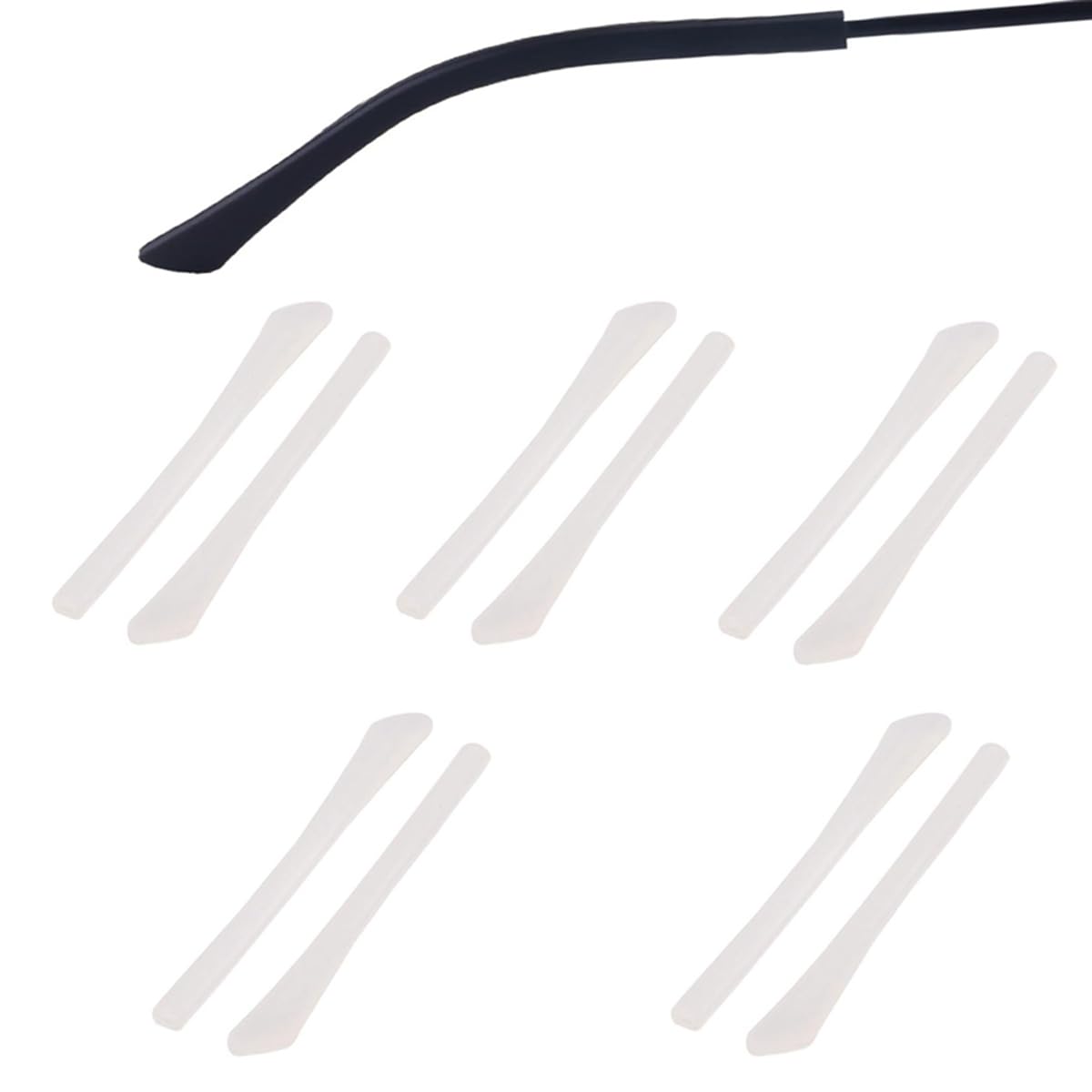 Close-up of RALHAYWIN replacement temple tip in white silicone