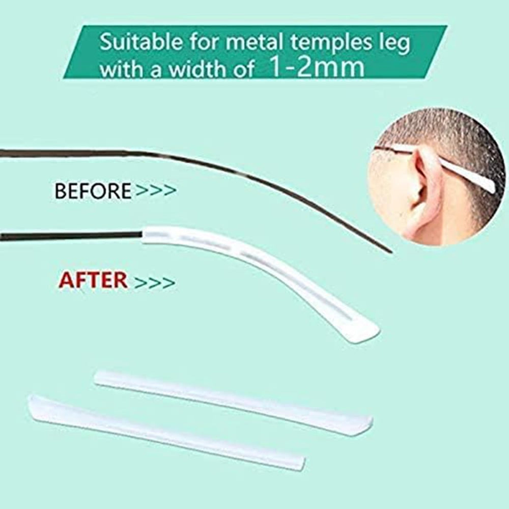 White temple tips for flat thin metal frames, 70x6mm
