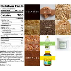 Range Meal Bar molasses-ginger-sea-salt closeup highlights natural ingredients for energy.