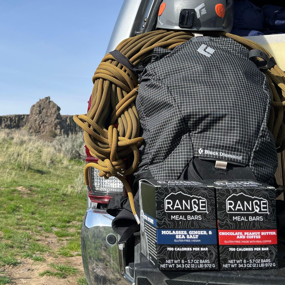 Range Meal Bar ultralight packable design image emphasizes easy carry on treks.