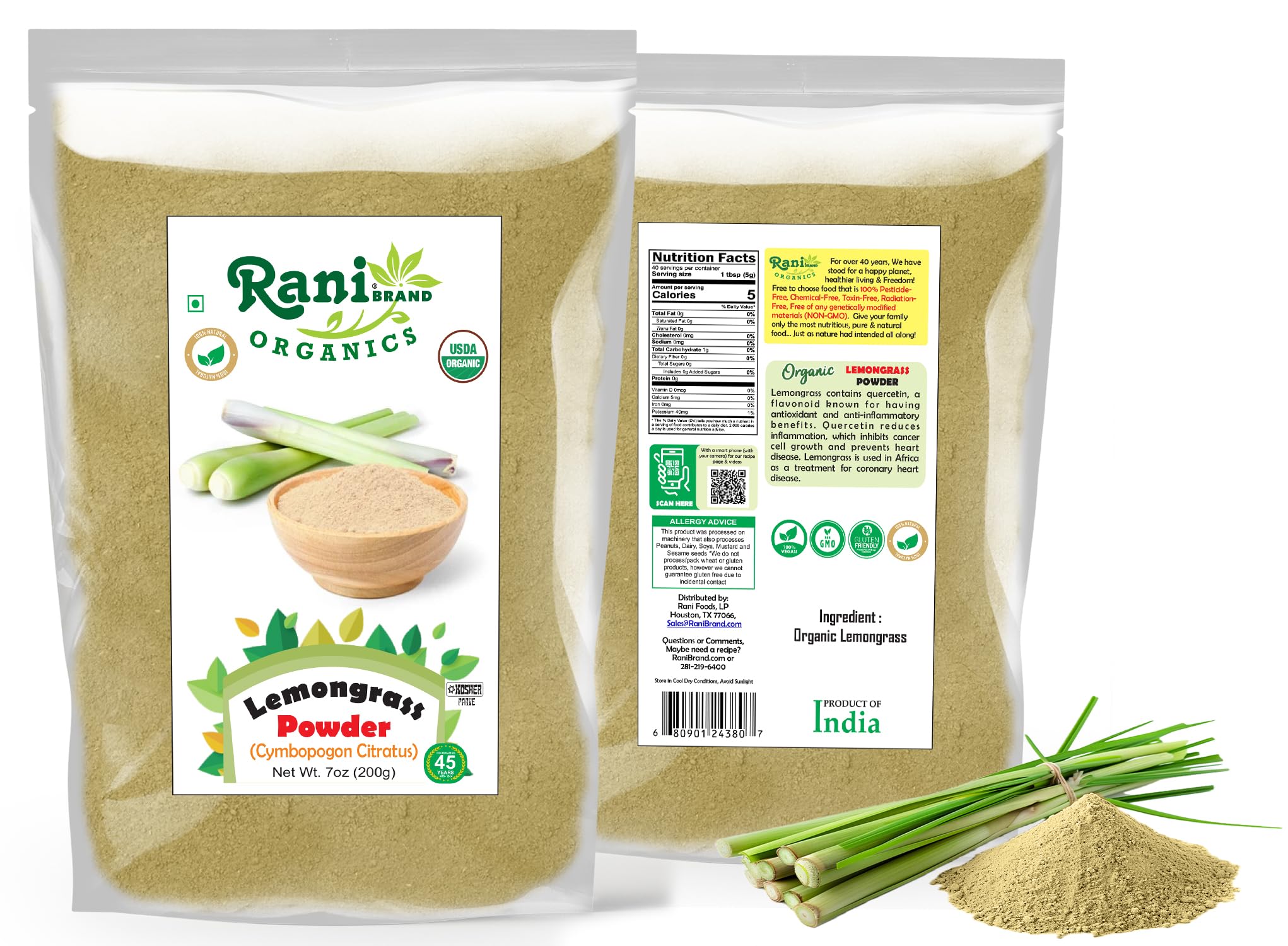 Lemongrass powder steeped in hot water for tea