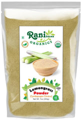 Front view of Rani Organic Lemongrass Powder 7oz bottle