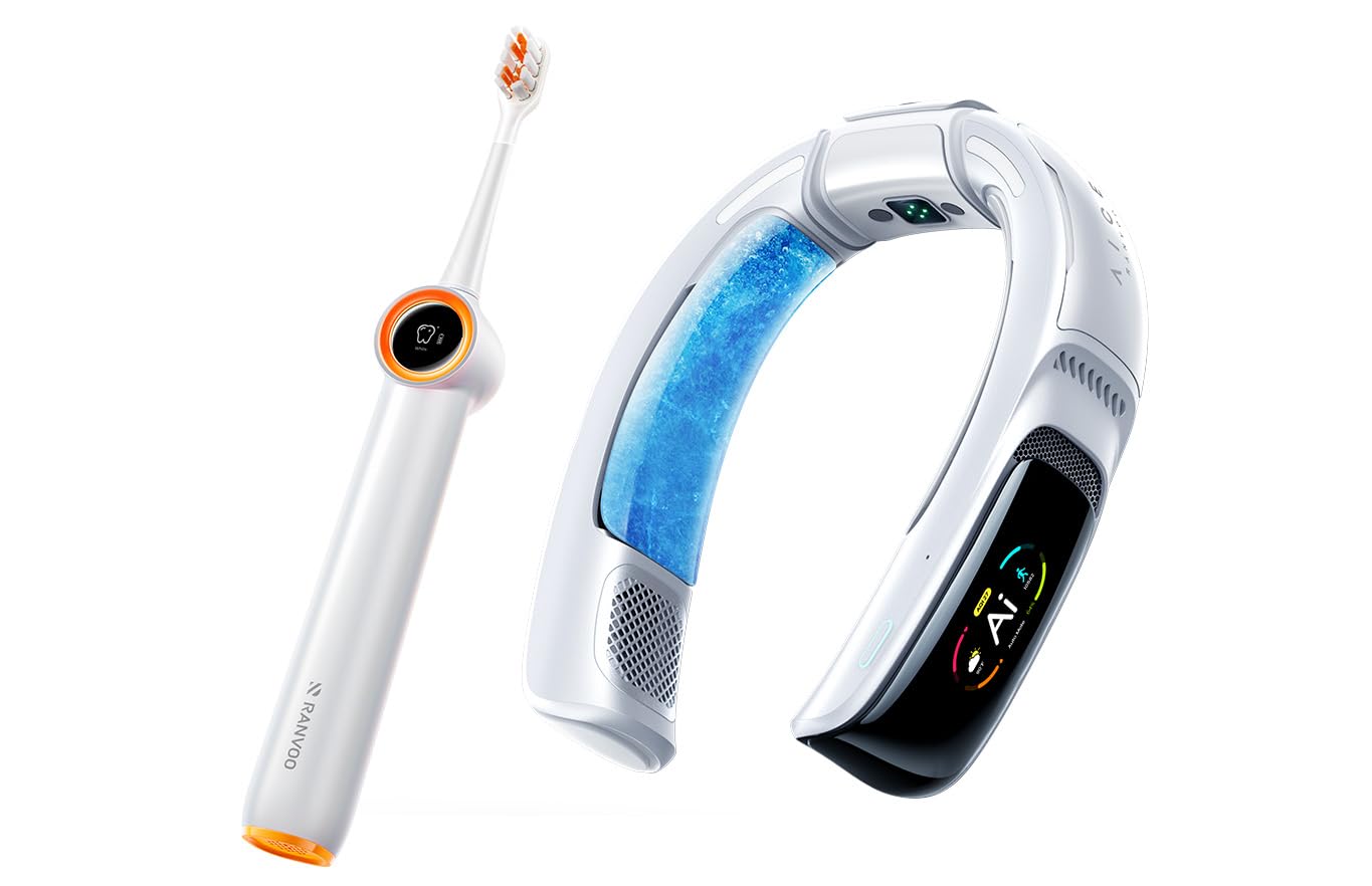RANVOO AICE 3 White Bubble Sonic Electric Toothbrush - full product view