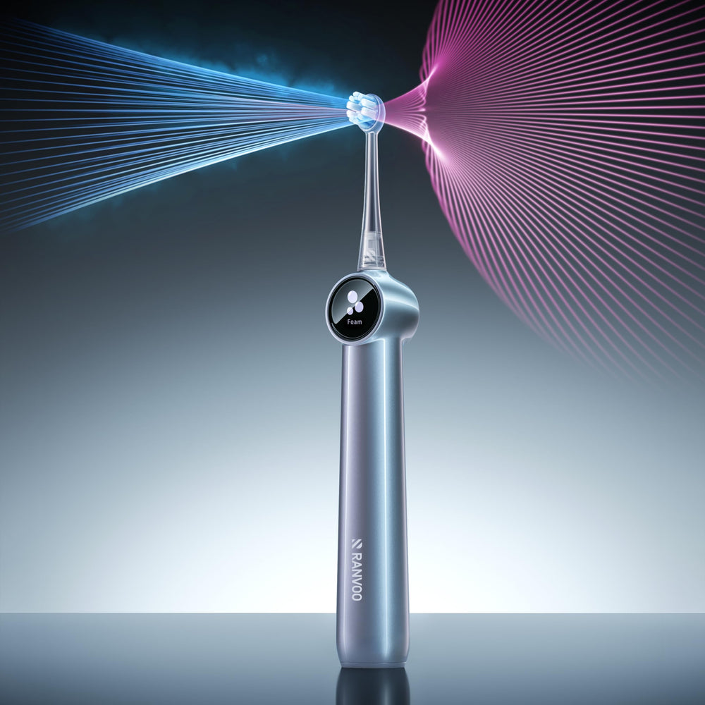 RANVOO AirJet II Sonic Electric Toothbrush in White with charging dock