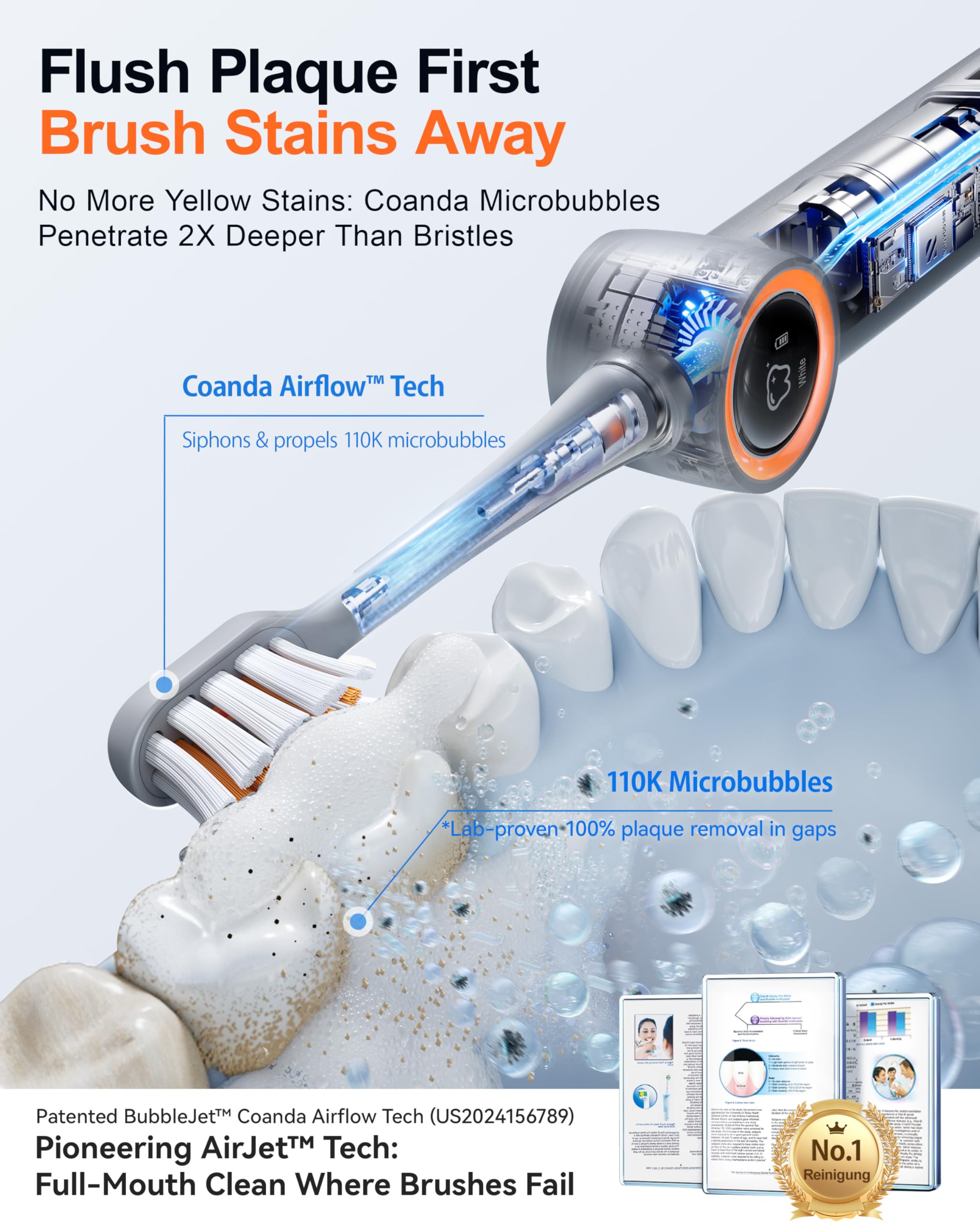 0.01mm ultra-fine soft bristles brush head
