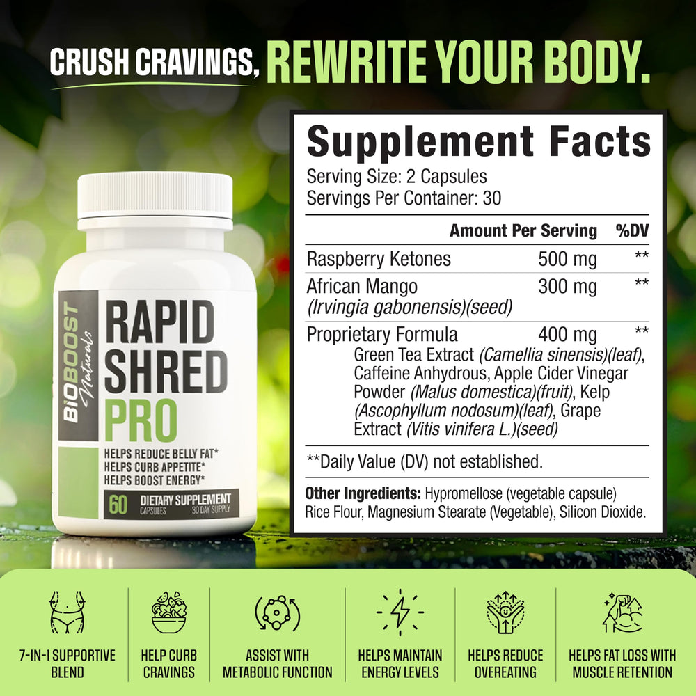 Front view of Rapid Shred PRO Series bottle on white background