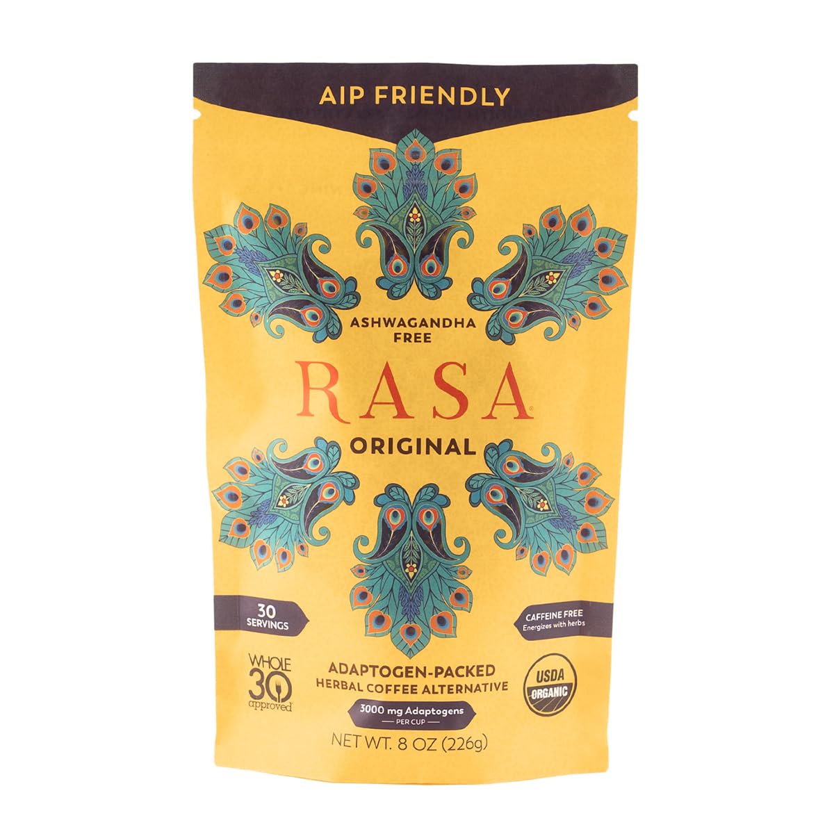 Rasa Original AIP Diet adaptogenic mushroom coffee alternative packaging