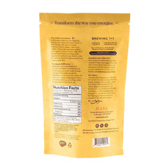 Close-up of ingredients: chaga, reishi, and 12-herb blend in Rasa Original AIP