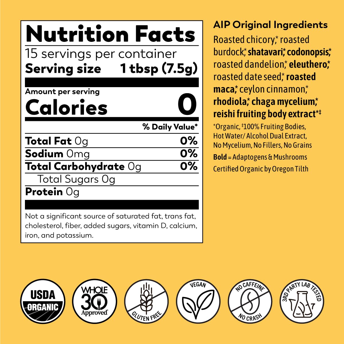 Roasted chicory base with cinnamon notes in Rasa Original AIP Diet
