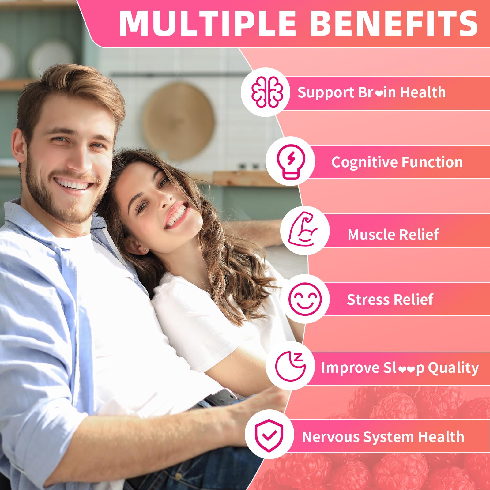 Close-up of raspberry-flavored gummies