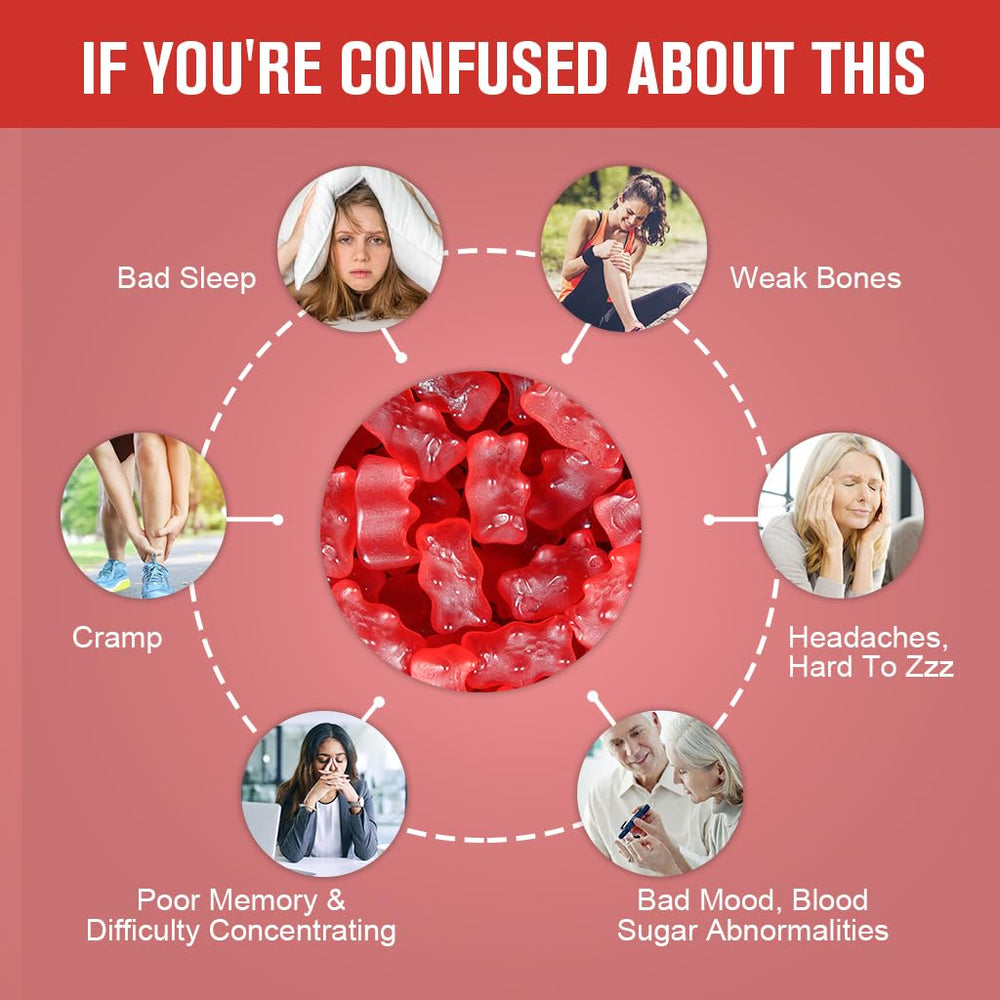 Raspberry-flavored magnesium gummies 120-count bottle