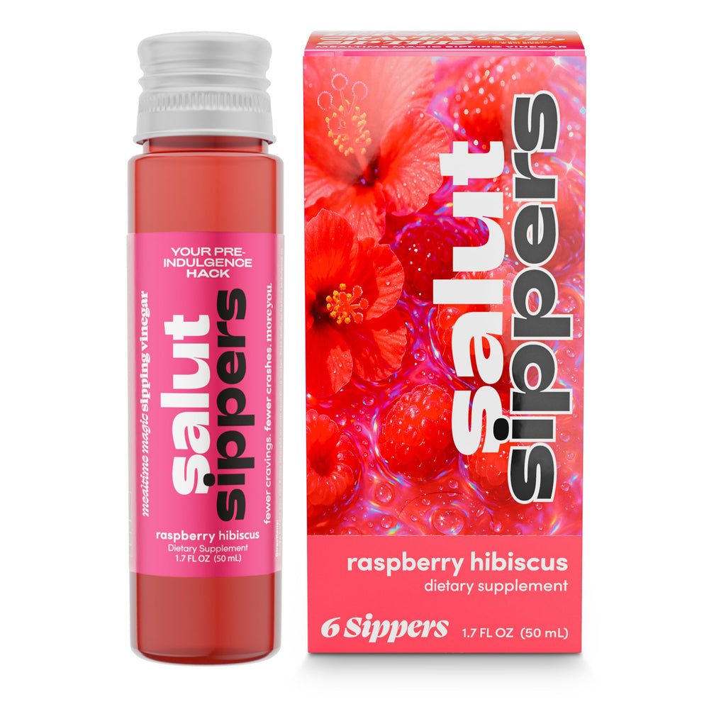 Raspberry Hibiscus Sipping Vinegar with The Mother in a 6-pack of 50 mL tubes