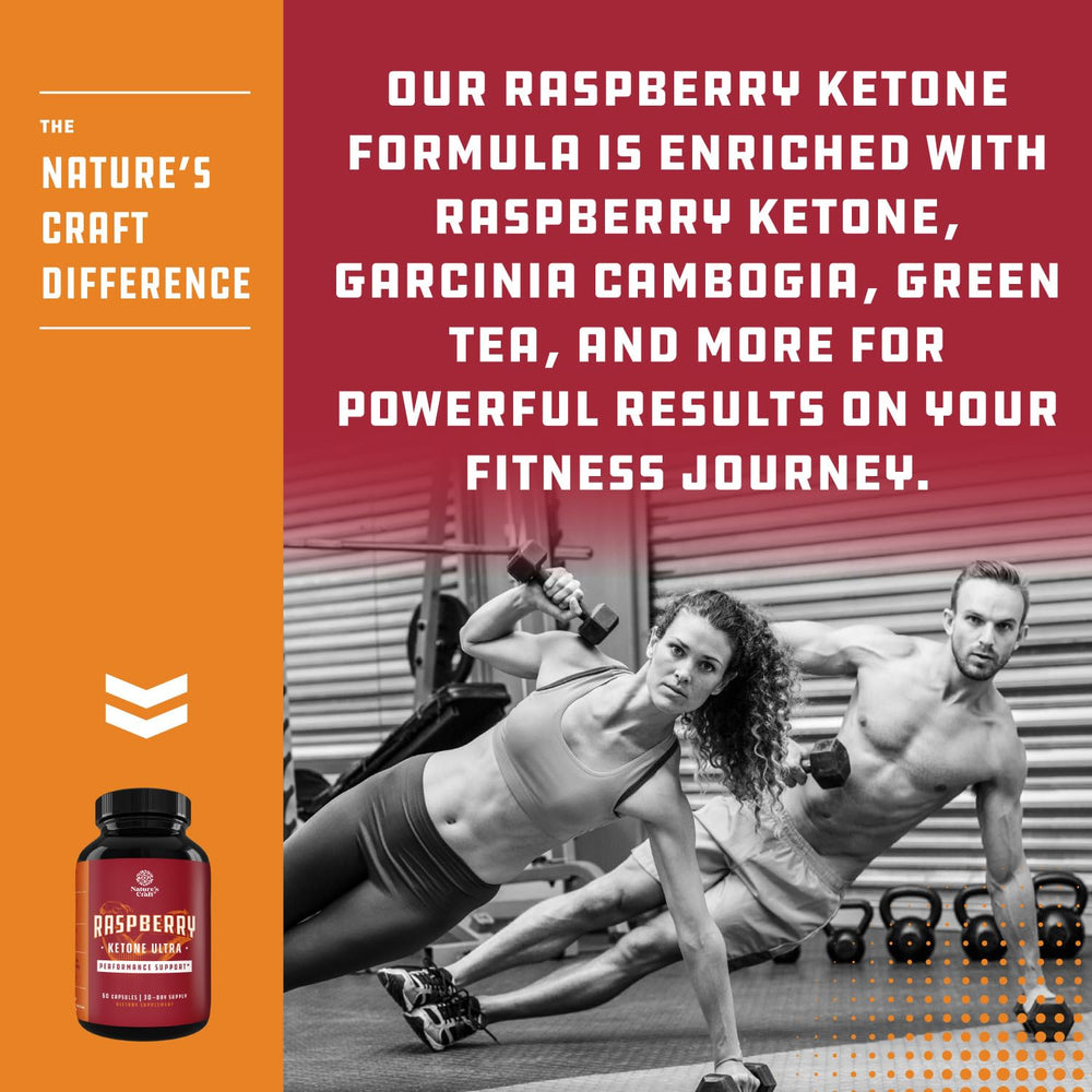 Front view of Raspberry Ketones bottle on white background