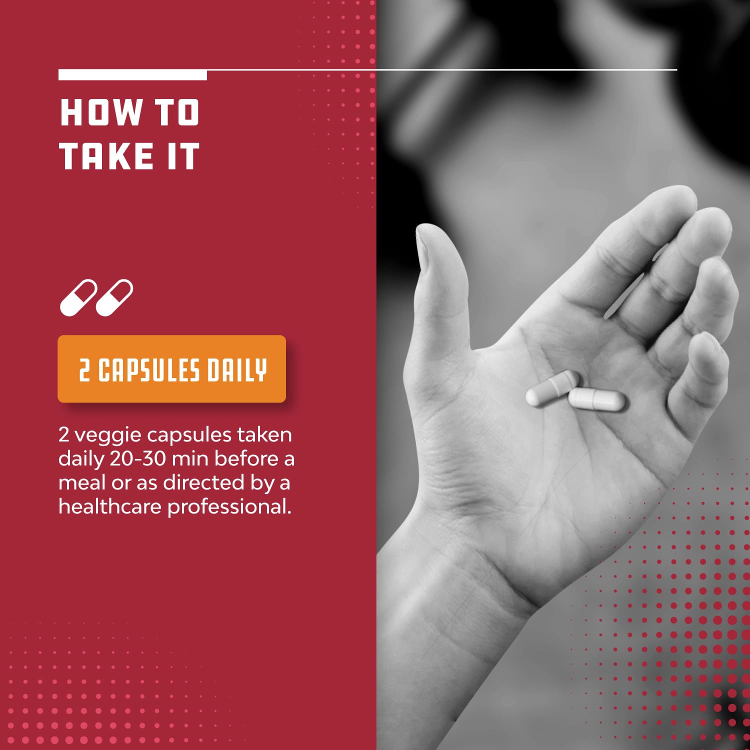 Lifestyle image featuring a person with Raspberry Ketones bottle