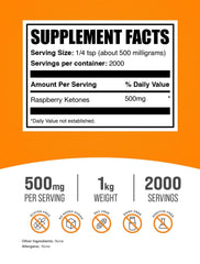 Raspberry Ketones powder 500mg per serving in bulk 1kg
