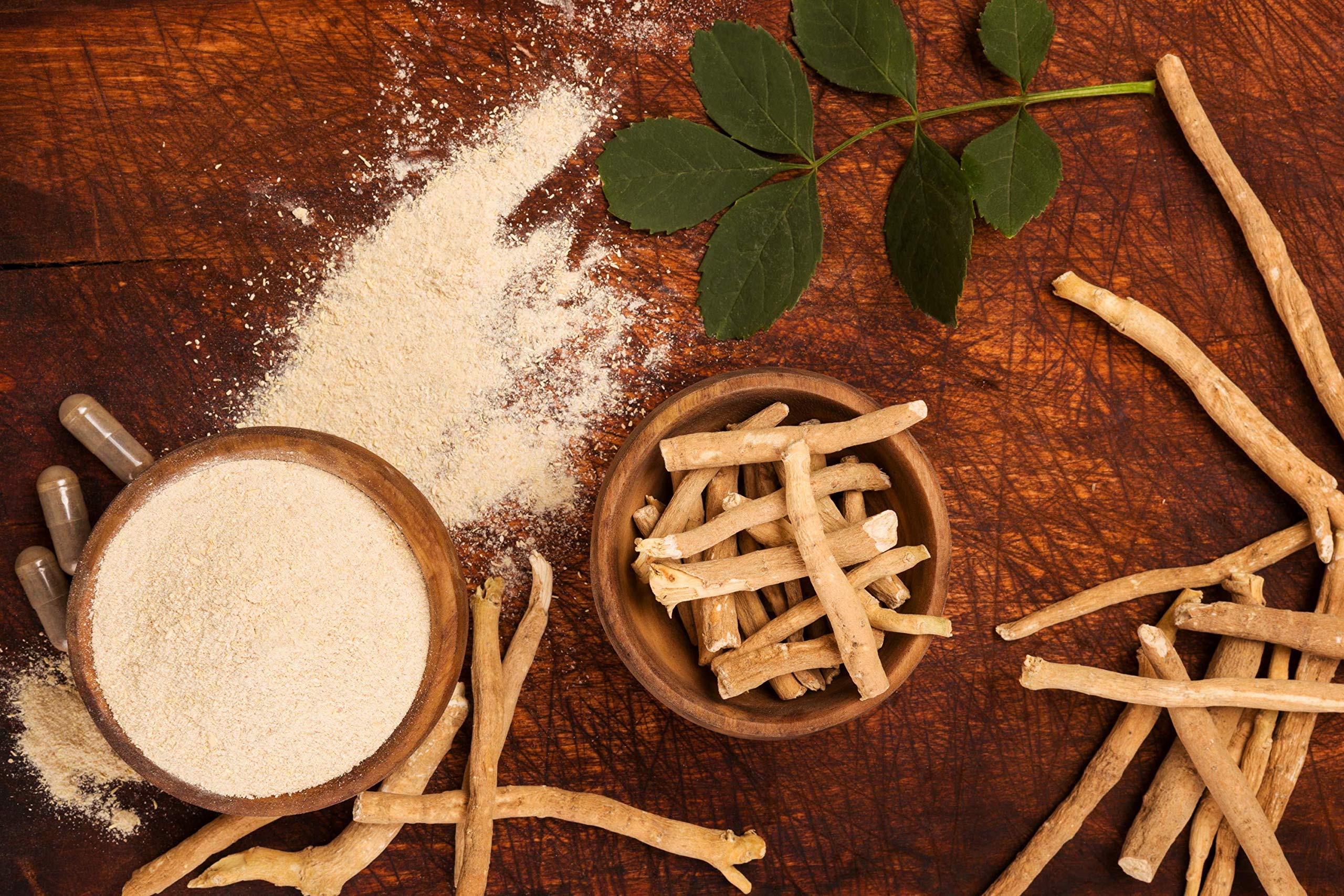 Raw Ashwagandha root powder sourced from India