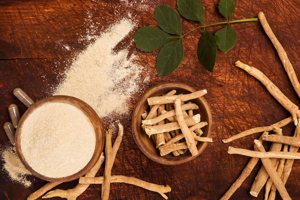 Raw Ashwagandha root powder sourced from India
