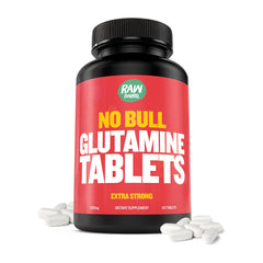 Raw Barrel No Bull L-Glutamine tablets bottle front view