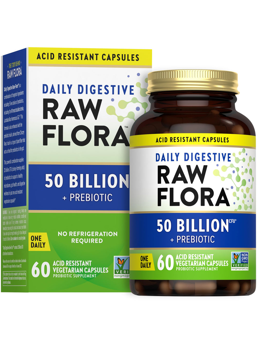 Bottle of Nature's Truth Raw Flora Probiotic 50B CFU
