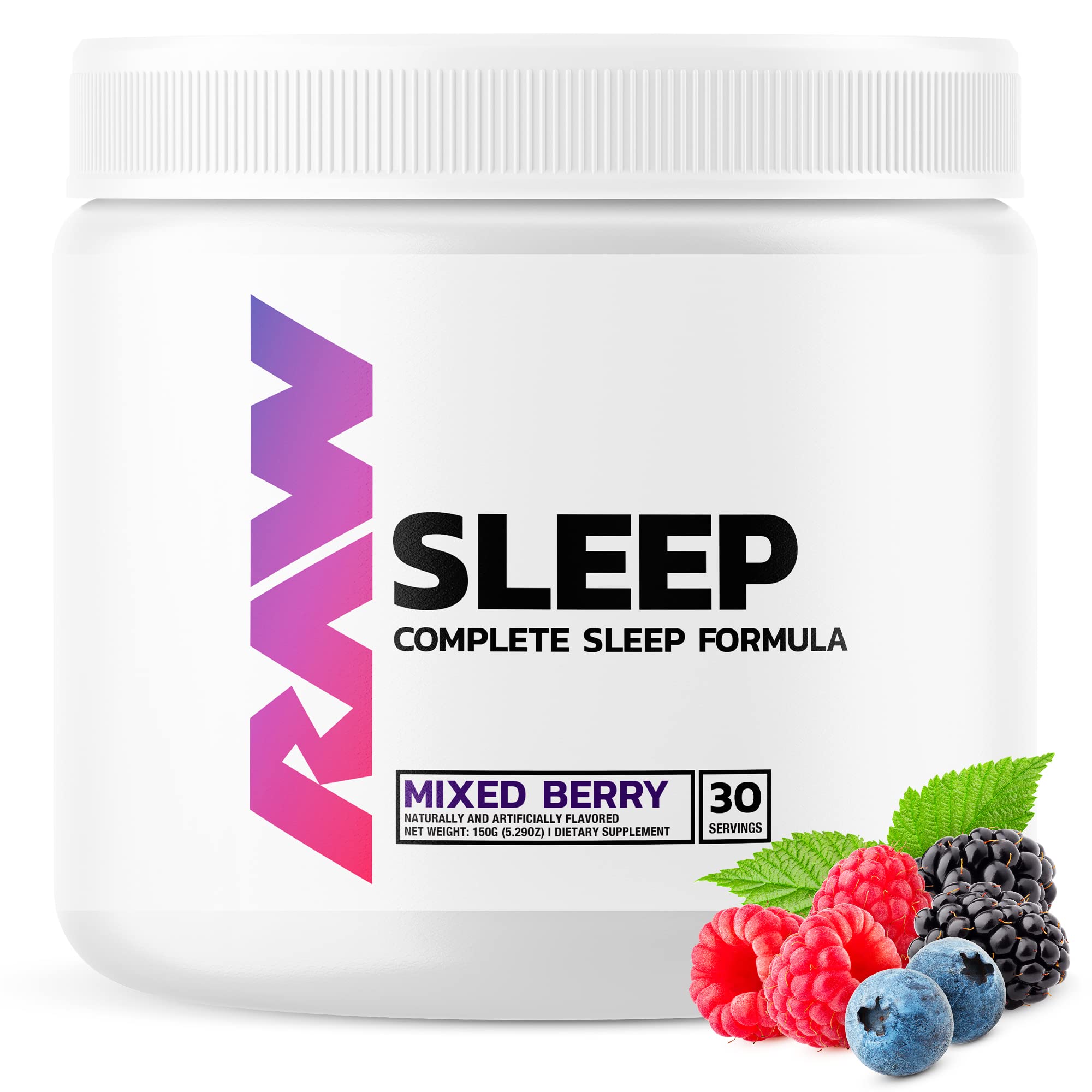 RAW Sleep Aid Mixed Berry bottle label