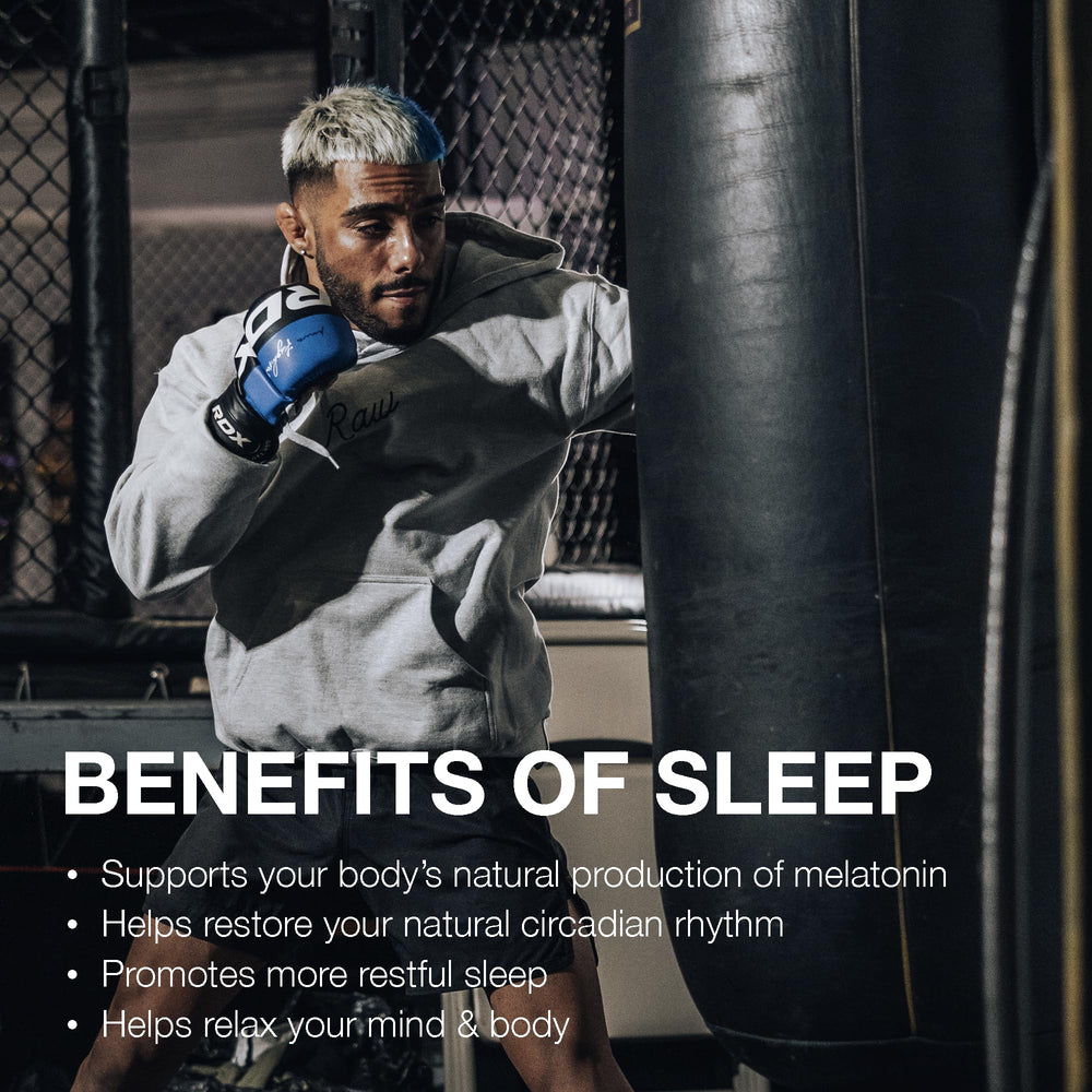 Mixed Berry flavor packaging for RAW Sleep Aid