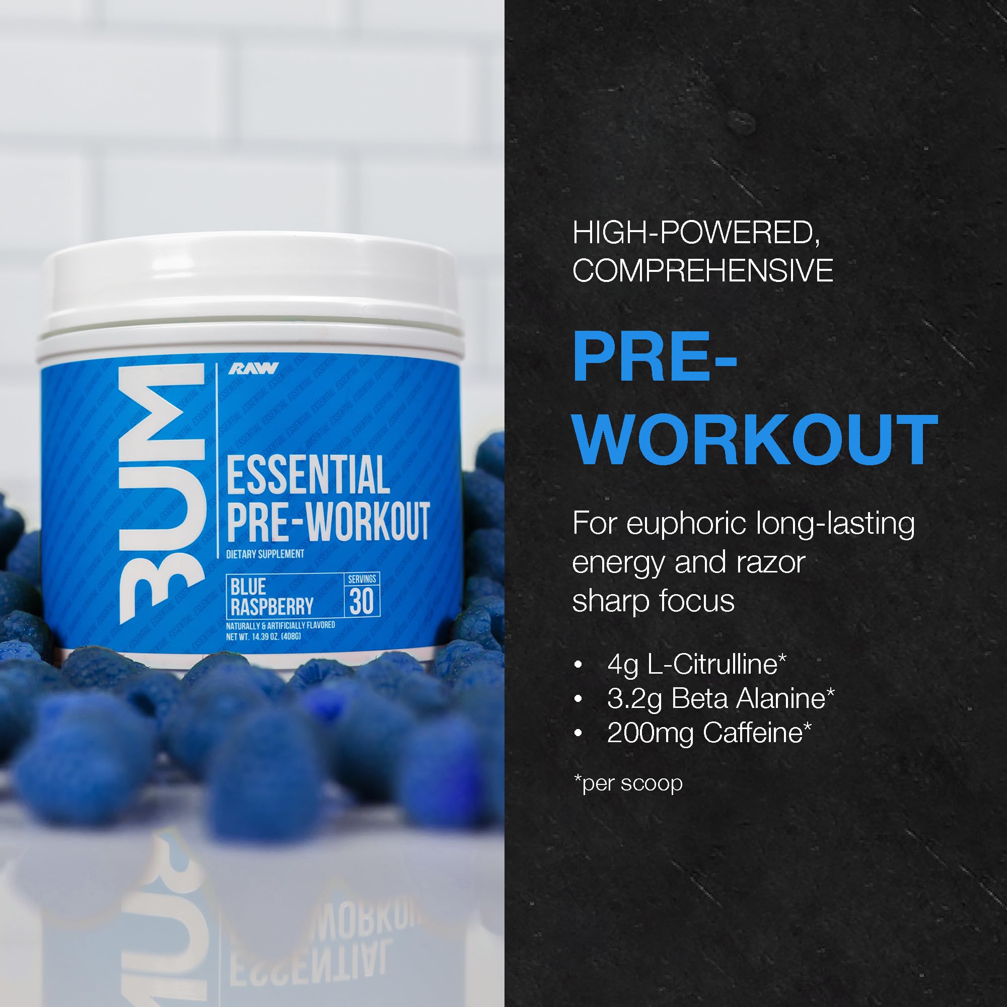 Made in the USA RAW Nutrition premium ingredients label