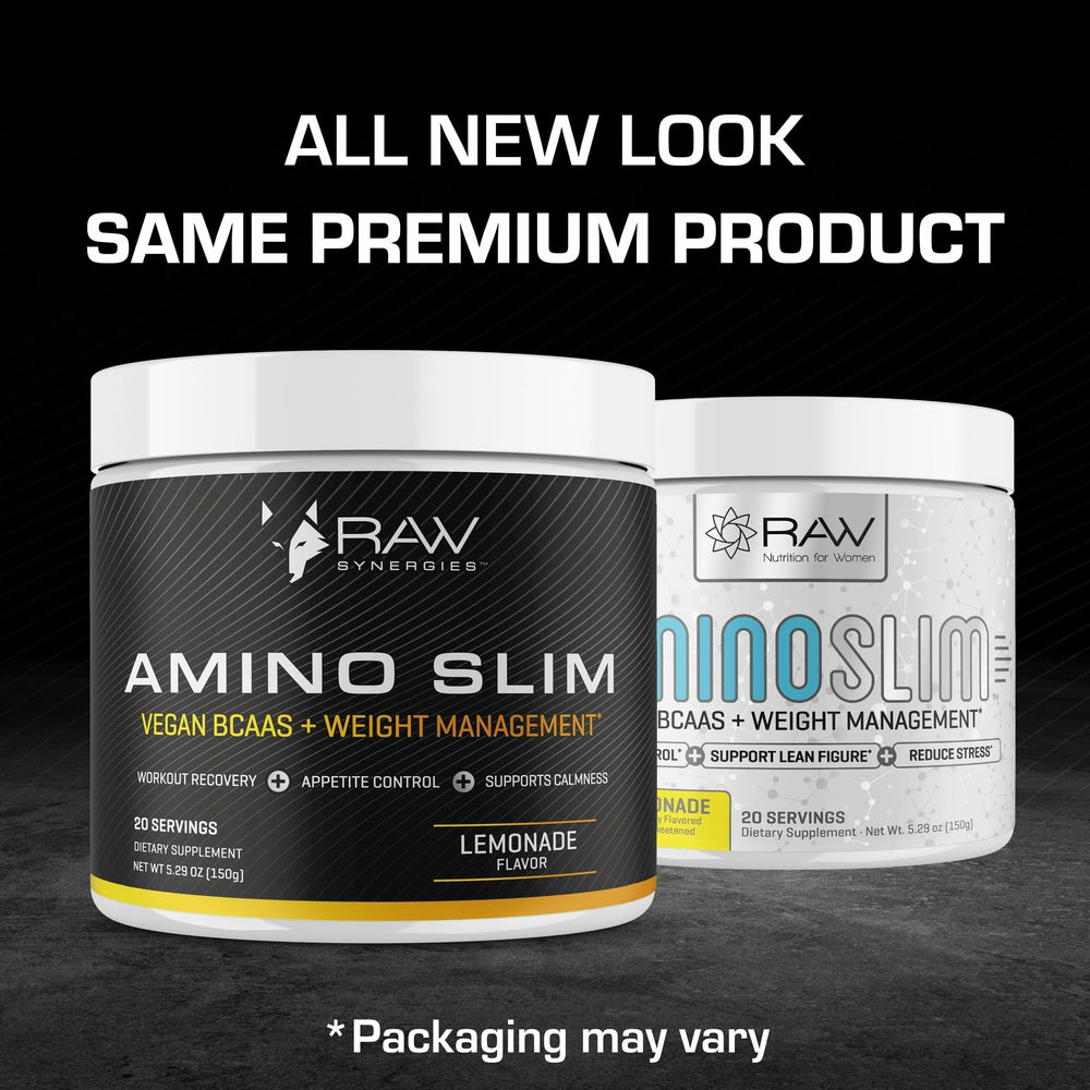 RAW Synergies Amino Slim lemonade glass showcases a flavorful vegan energy boost for mindful eating.
